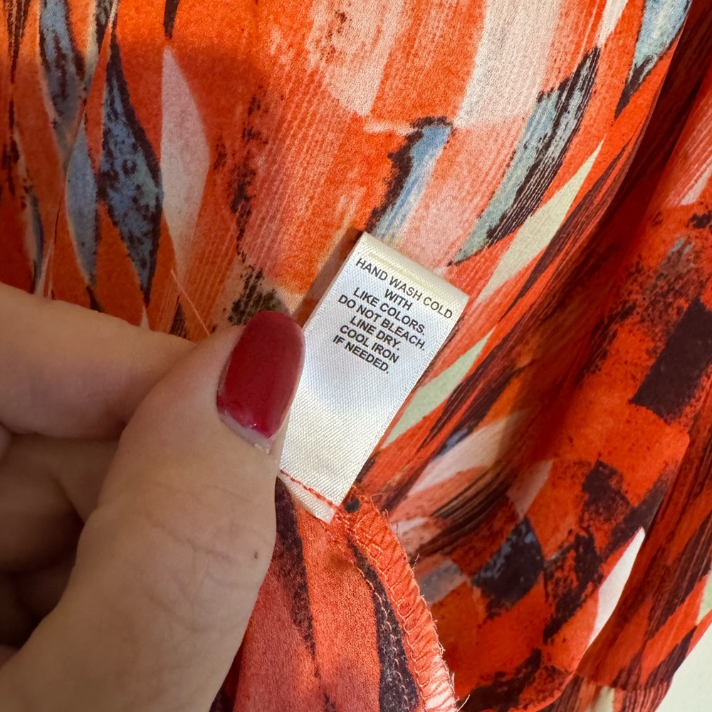 Orang/Coral Multi-Color Abstract Top   PLUS:  18/20       BIN#S - Picture 6 of 7